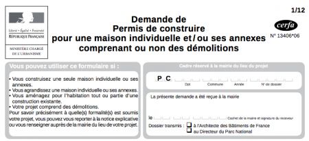 Cerfa d'un permis de construire