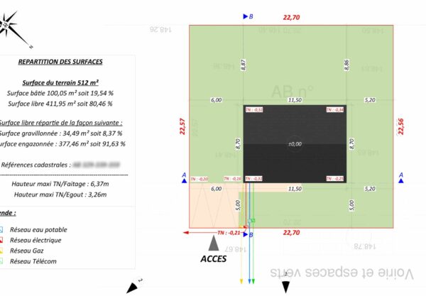 Plan de Masse côté dans les 3 dimensions