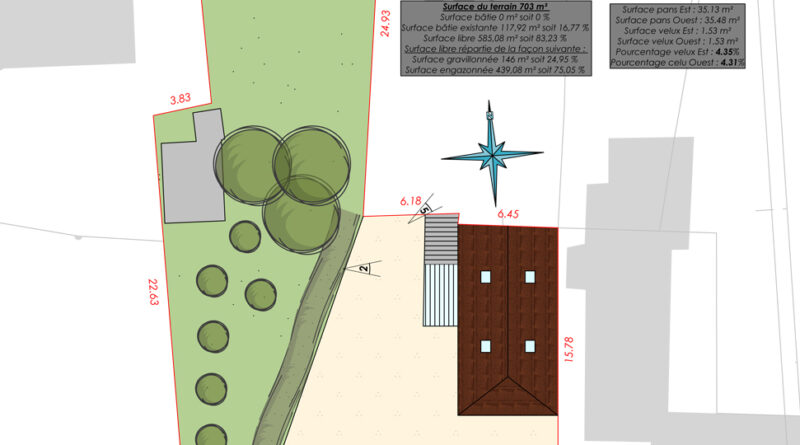 Plan de masse Lot déclaration préalable toiture