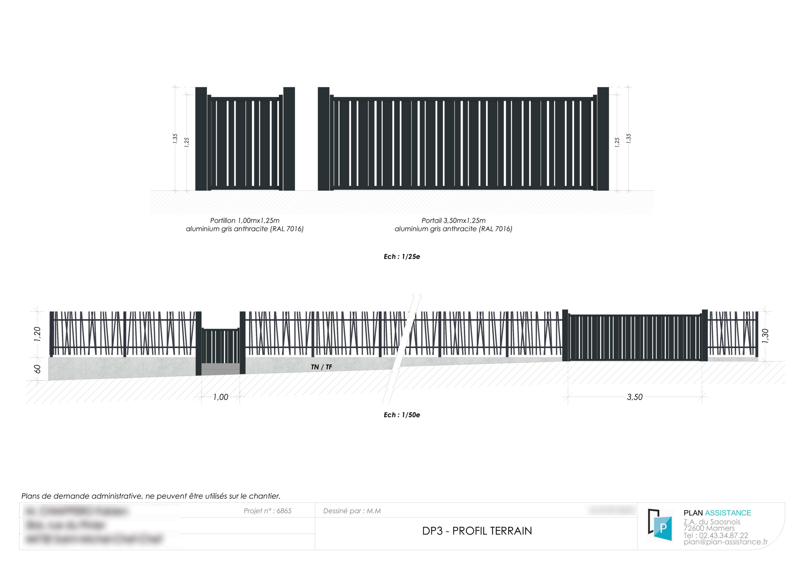 Plan de Coupe - Profil terrain
